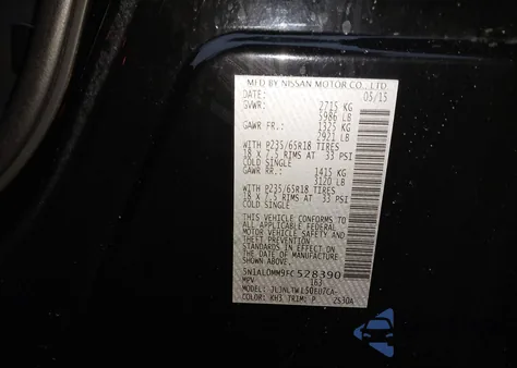 2015 Infiniti Qx60 из США, поврежденный, VIN 5N1AL0MM9FC528390